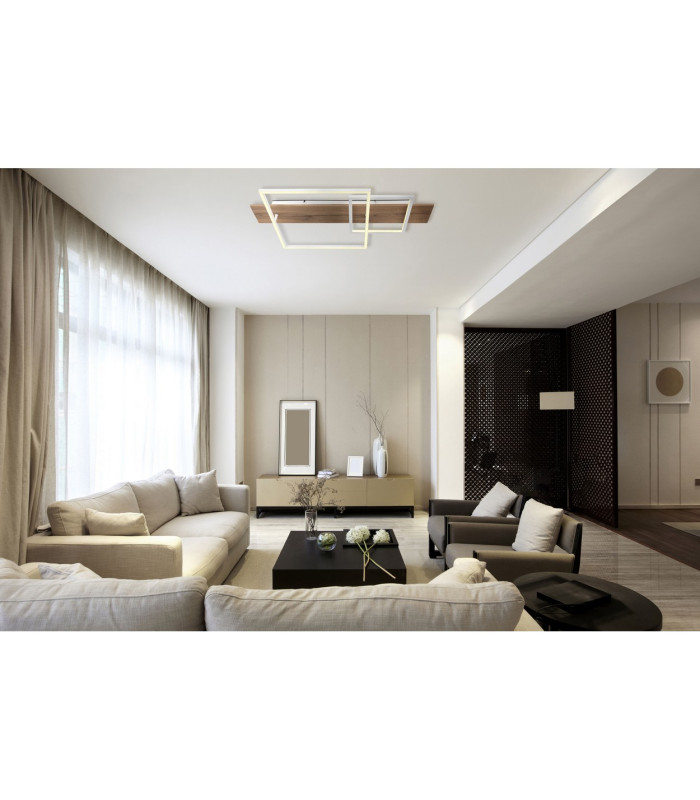 Vanni 75x40cm Integrated LED Semi Flush Ceiling Light White Matt 2x LED 3000K-8