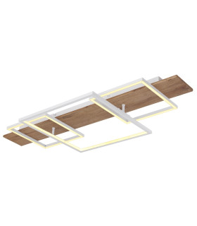 Vanni 95x40cm Integrated LED Semi Flush Ceiling Light White Matt 3x LED 3000K-1