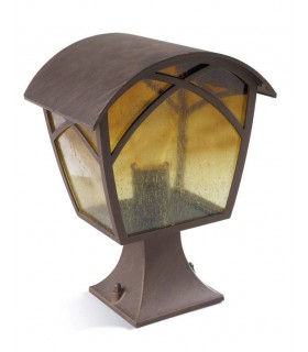 1 Light Outdoor Post Lantern Rusty Brown, E27 - 1