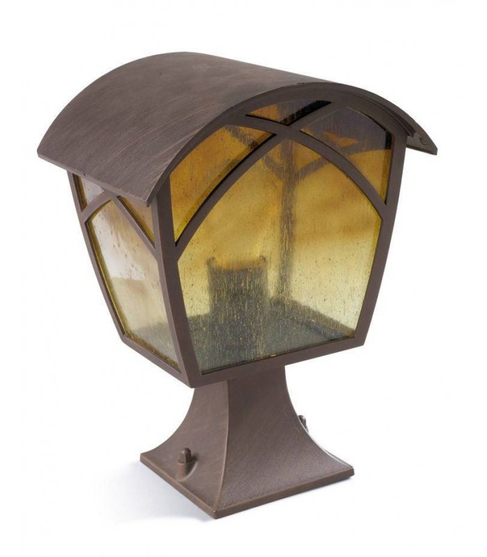 1 Light Outdoor Post Lantern Rusty Brown, E27 - 1
