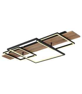 Vanni 95x40cm Integrated LED Semi Flush Ceiling Light Matt Black 3x LED 3000K-1
