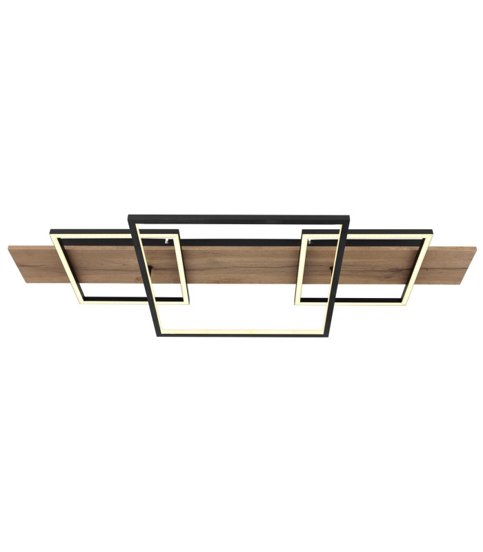 Vanni 95x40cm Integrated LED Semi Flush Ceiling Light Matt Black 3x LED 3000K-3