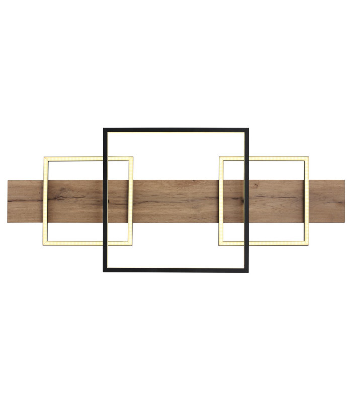 Vanni 95x40cm Integrated LED Semi Flush Ceiling Light Matt Black 3x LED 3000K-4