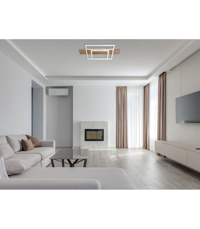 Vanni 60x40cm Integrated LED Semi Flush Ceiling Light White Matt 2x LED 3000K-8