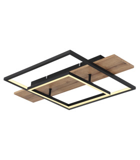 Vanni 60x40cm Integrated LED Semi Flush Ceiling Light Matt Black 2x LED 3000K-1