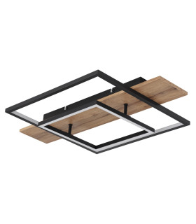 Vanni 60x40cm Integrated LED Semi Flush Ceiling Light Matt Black 2x LED 3000K-2