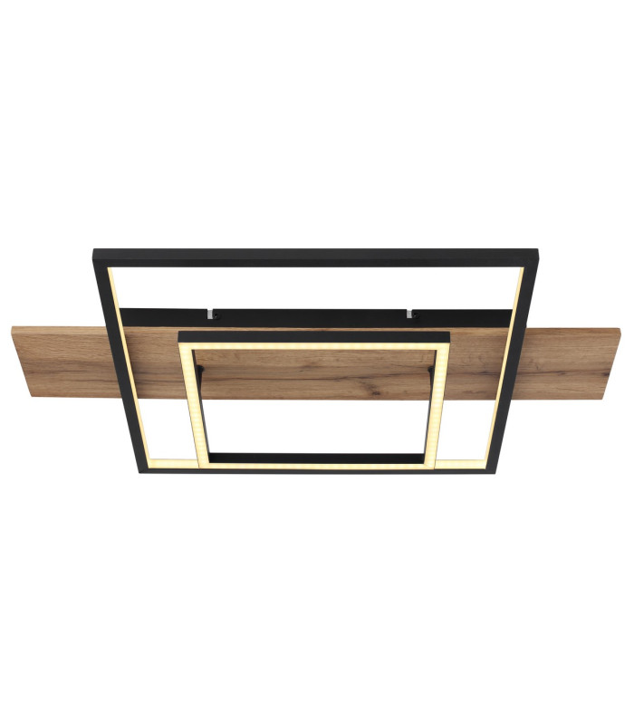 Vanni 60x40cm Integrated LED Semi Flush Ceiling Light Matt Black 2x LED 3000K-3