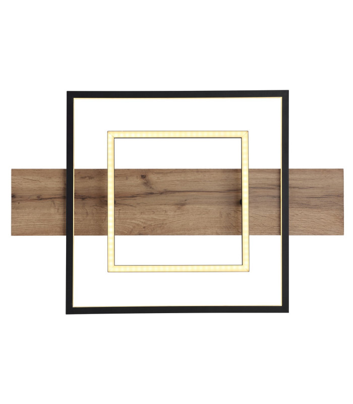 Vanni 60x40cm Integrated LED Semi Flush Ceiling Light Matt Black 2x LED 3000K-4