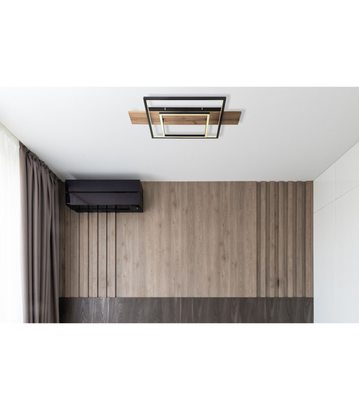 Vanni 60x40cm Integrated LED Semi Flush Ceiling Light Matt Black 2x LED 3000K-8