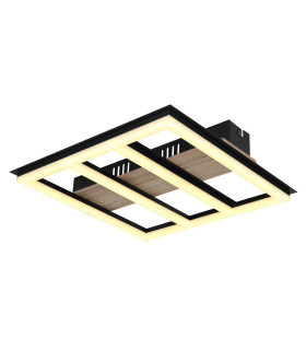 Froomy 30cm Integrated LED Semi Flush Ceiling Light Matt Black LED 3000K-1