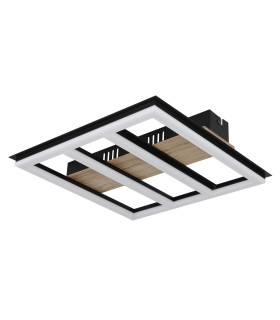 Froomy 30cm Integrated LED Semi Flush Ceiling Light Matt Black LED 3000K-2