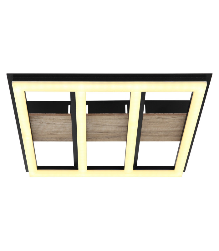 Froomy 30cm Integrated LED Semi Flush Ceiling Light Matt Black LED 3000K-3