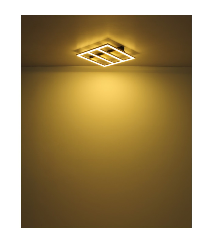 Froomy 30cm Integrated LED Semi Flush Ceiling Light Matt Black LED 3000K-5