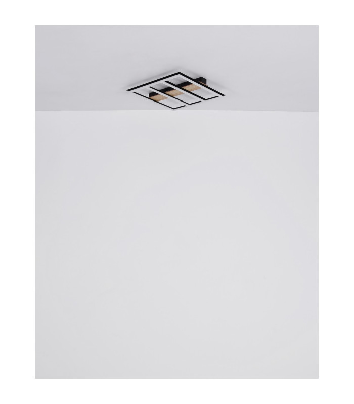 Froomy 30cm Integrated LED Semi Flush Ceiling Light Matt Black LED 3000K-7