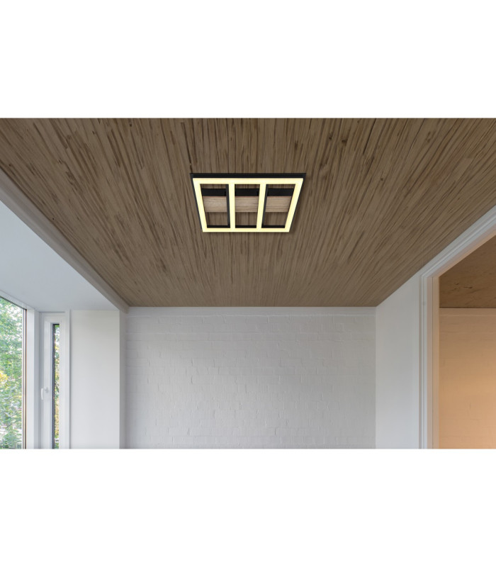 Froomy 30cm Integrated LED Semi Flush Ceiling Light Matt Black LED 3000K-8