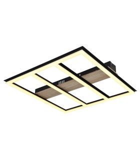 Froomy 45cm Integrated LED Semi Flush Ceiling Light Matt Black LED 3000K-1