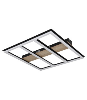 Froomy 45cm Integrated LED Semi Flush Ceiling Light Matt Black LED 3000K-2