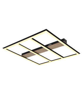 Froomy 60cm Integrated LED Semi Flush Ceiling Light Matt Black LED 3000K-1