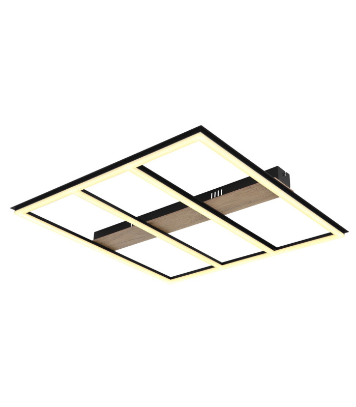 Froomy 60cm Integrated LED Semi Flush Ceiling Light Matt Black LED 3000K-1
