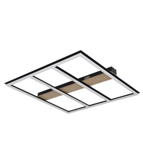 Froomy 60cm Integrated LED Semi Flush Ceiling Light Matt Black LED 3000K-2