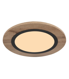 Lea Round Integrated LED Semi Flush Ceiling Light Matt Black LED 3000K-1