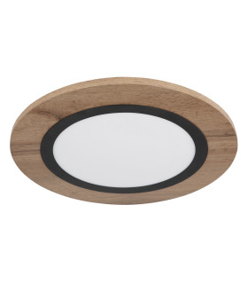 Lea Round Integrated LED Semi Flush Ceiling Light Matt Black LED 3000K-2