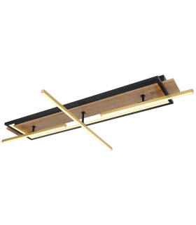Beatrix 60x100cm Integrated LED Semi Flush Ceiling Light Matt Black Rectangular Rotating Rods LED 3000K-1