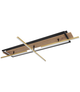 Beatrix 60x100cm Integrated LED Semi Flush Ceiling Light Matt Black Rectangular Rotating Rods LED 3000K-2