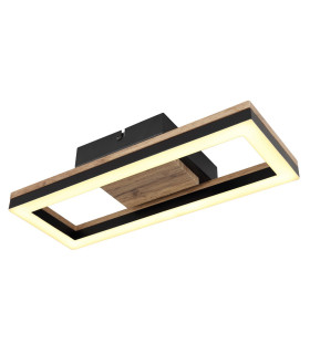 Beatrix Integrated LED Semi Flush Ceiling Light Matt Black Rectangle LED 3000K-1