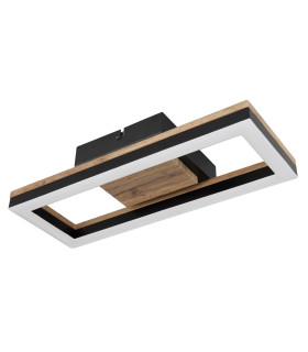 Beatrix Integrated LED Semi Flush Ceiling Light Matt Black Rectangle LED 3000K-2