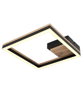 Beatrix Integrated LED Semi Flush Ceiling Light Matt Black Square LED 3000K-1