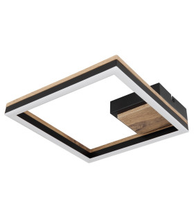 Beatrix Integrated LED Semi Flush Ceiling Light Matt Black Square LED 3000K-2