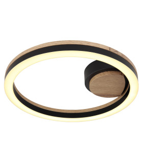 Beatrix Integrated LED Semi Flush Ceiling Light Matt Black Round LED 3000K-1