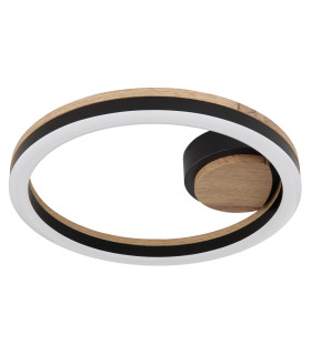 Beatrix Integrated LED Semi Flush Ceiling Light Matt Black Round LED 3000K-2