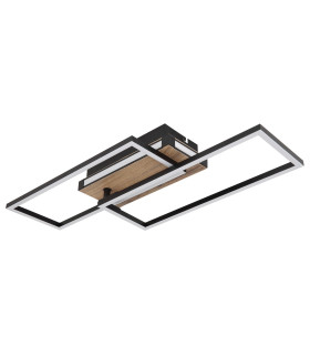 Colli Integrated LED Semi Flush Ceiling Light Matt Black 2 Rotatable Rectangles LED 3000K-2