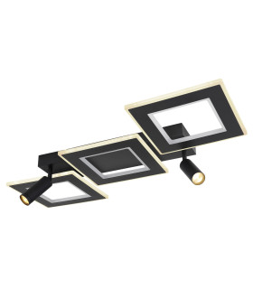 Marian 82x56cm Integrated LED Semi Flush Ceiling Light Matt Black LED Dimmable 2700-6500K Remote Control-1
