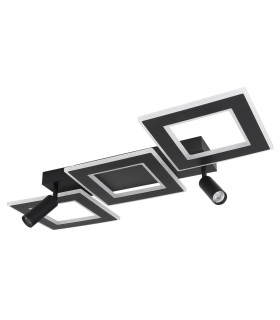 Marian 82x56cm Integrated LED Semi Flush Ceiling Light Matt Black LED Dimmable 2700-6500K Remote Control-2