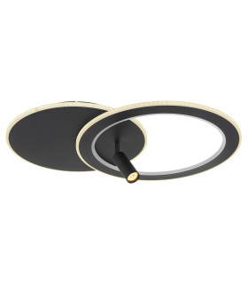 Marian 70x49cm Integrated LED Semi Flush Ceiling Light Matt Black LED Dimmable 2700-6500K Remote Control-1