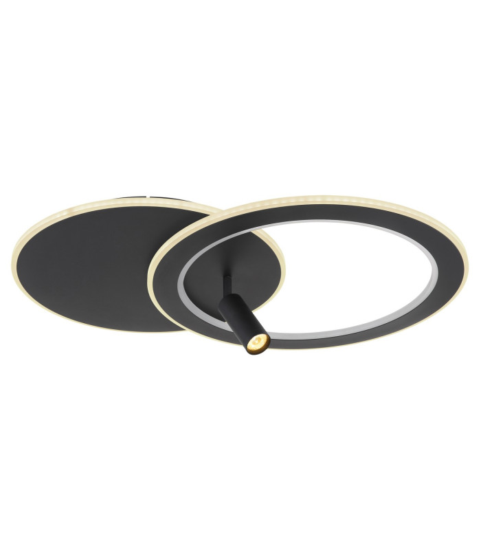 Marian 70x49cm Integrated LED Semi Flush Ceiling Light Matt Black LED Dimmable 2700-6500K Remote Control-1