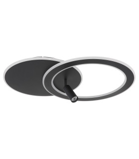 Marian 70x49cm Integrated LED Semi Flush Ceiling Light Matt Black LED Dimmable 2700-6500K Remote Control-2