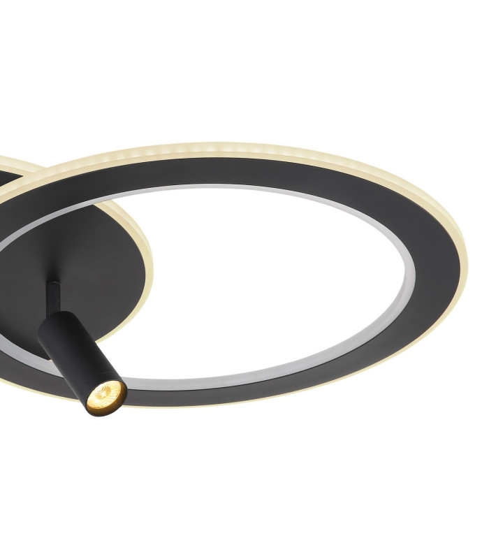 Marian 70x49cm Integrated LED Semi Flush Ceiling Light Matt Black LED Dimmable 2700-6500K Remote Control-4