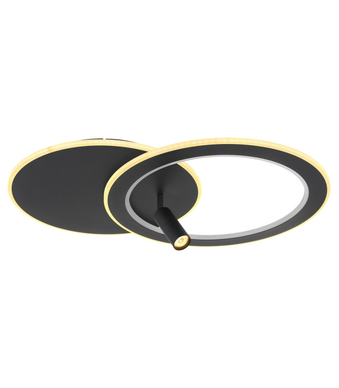 Marian 70x49cm Integrated LED Semi Flush Ceiling Light Matt Black LED Dimmable 2700-6500K Remote Control-5
