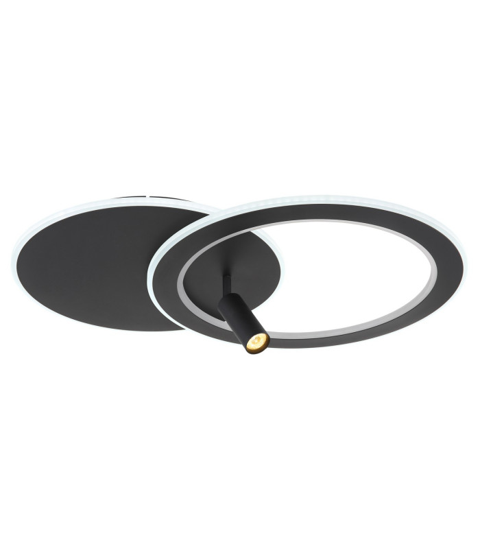 Marian 70x49cm Integrated LED Semi Flush Ceiling Light Matt Black LED Dimmable 2700-6500K Remote Control-6