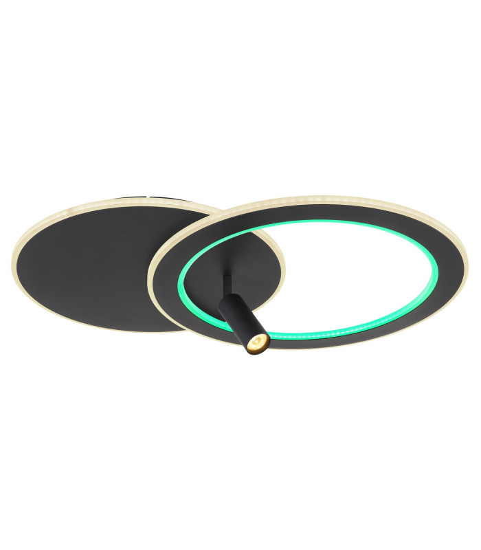 Marian 70x49cm Integrated LED Semi Flush Ceiling Light Matt Black LED Dimmable 2700-6500K Remote Control-8