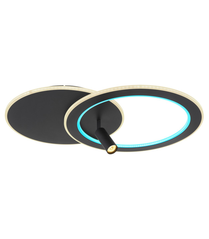 Marian 70x49cm Integrated LED Semi Flush Ceiling Light Matt Black LED Dimmable 2700-6500K Remote Control-9
