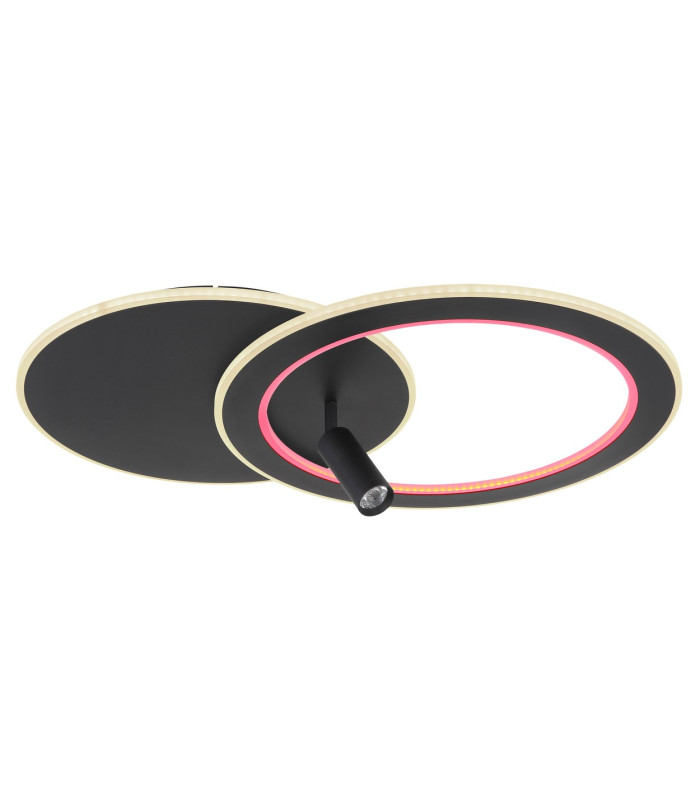 Marian 70x49cm Integrated LED Semi Flush Ceiling Light Matt Black LED Dimmable 2700-6500K Remote Control-10