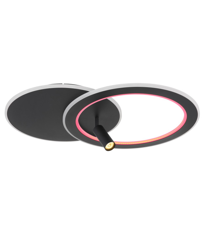 Marian 70x49cm Integrated LED Semi Flush Ceiling Light Matt Black LED Dimmable 2700-6500K Remote Control-11
