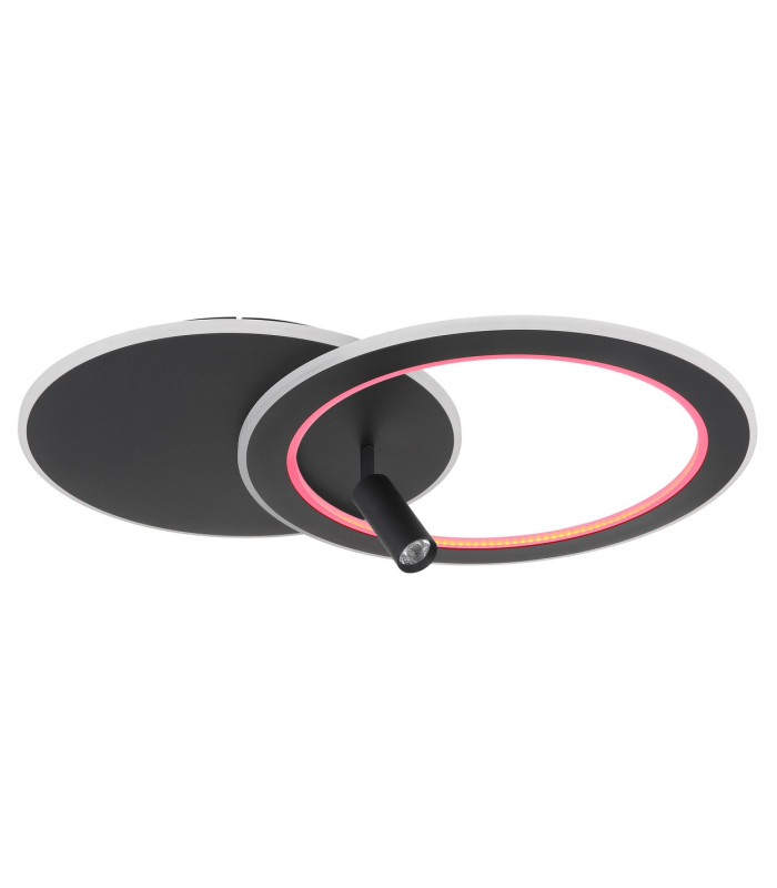 Marian 70x49cm Integrated LED Semi Flush Ceiling Light Matt Black LED Dimmable 2700-6500K Remote Control-12