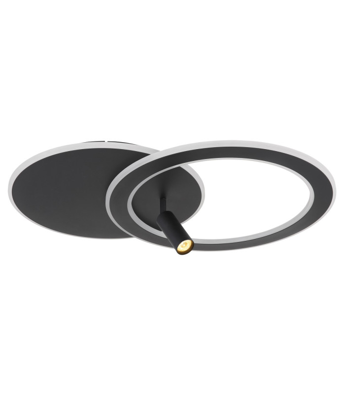 Marian 70x49cm Integrated LED Semi Flush Ceiling Light Matt Black LED Dimmable 2700-6500K Remote Control-13
