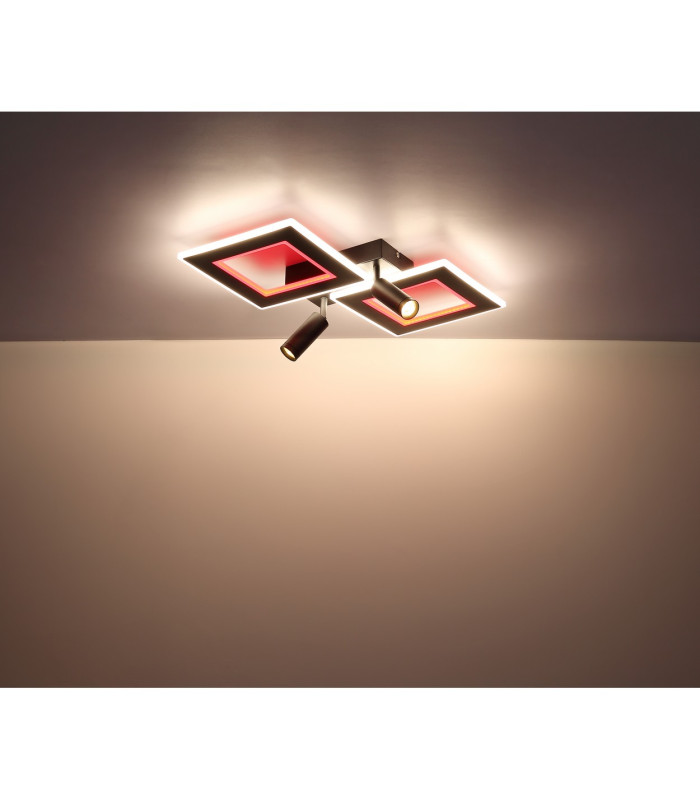 Marian 70x49cm Integrated LED Semi Flush Ceiling Light Matt Black LED Dimmable 2700-6500K Remote Control-14
